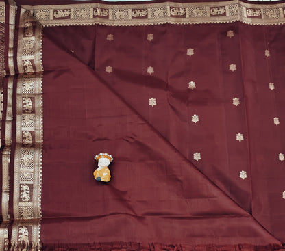 Maroon Pure Silk Saree