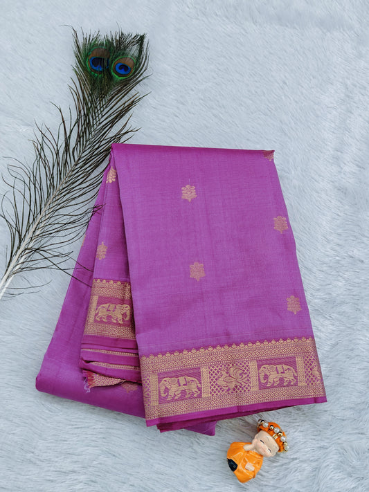 Lite Purple Pure Silk Saree