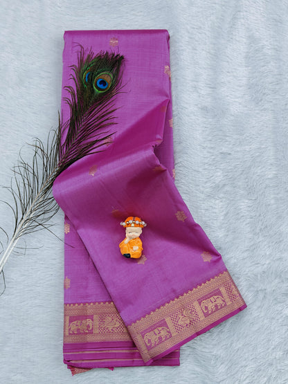 Lite Purple Pure Silk Saree