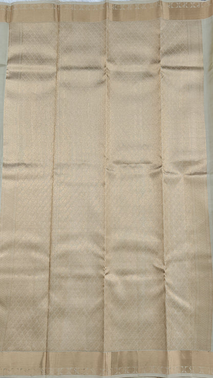 Cream Colour Pure Silk Saree
