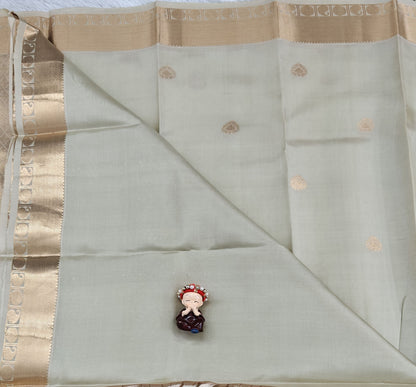 Cream Colour Pure Silk Saree