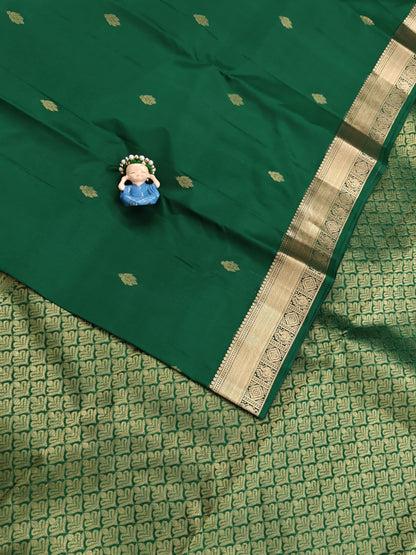 Dark Green Pure Silk Saree
