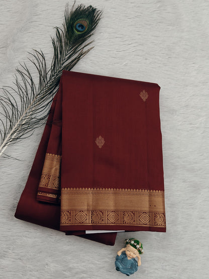 Maroon Pure Silk Saree
