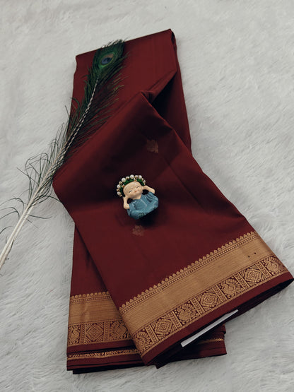 Maroon Pure Silk Saree
