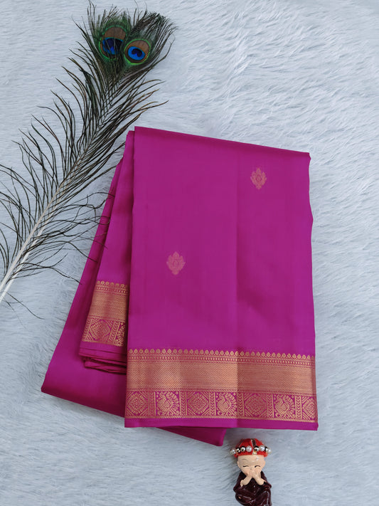 Magenta Pink Pure Silk Saree