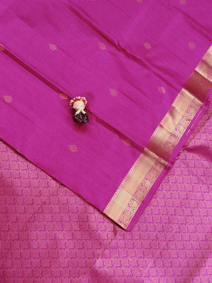 Magenta Pink Pure Silk Saree