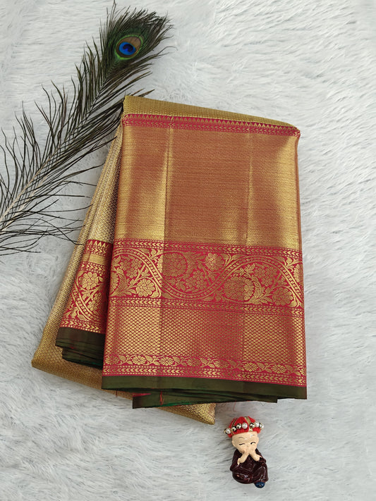 Gold Tissue Saree with Long Border