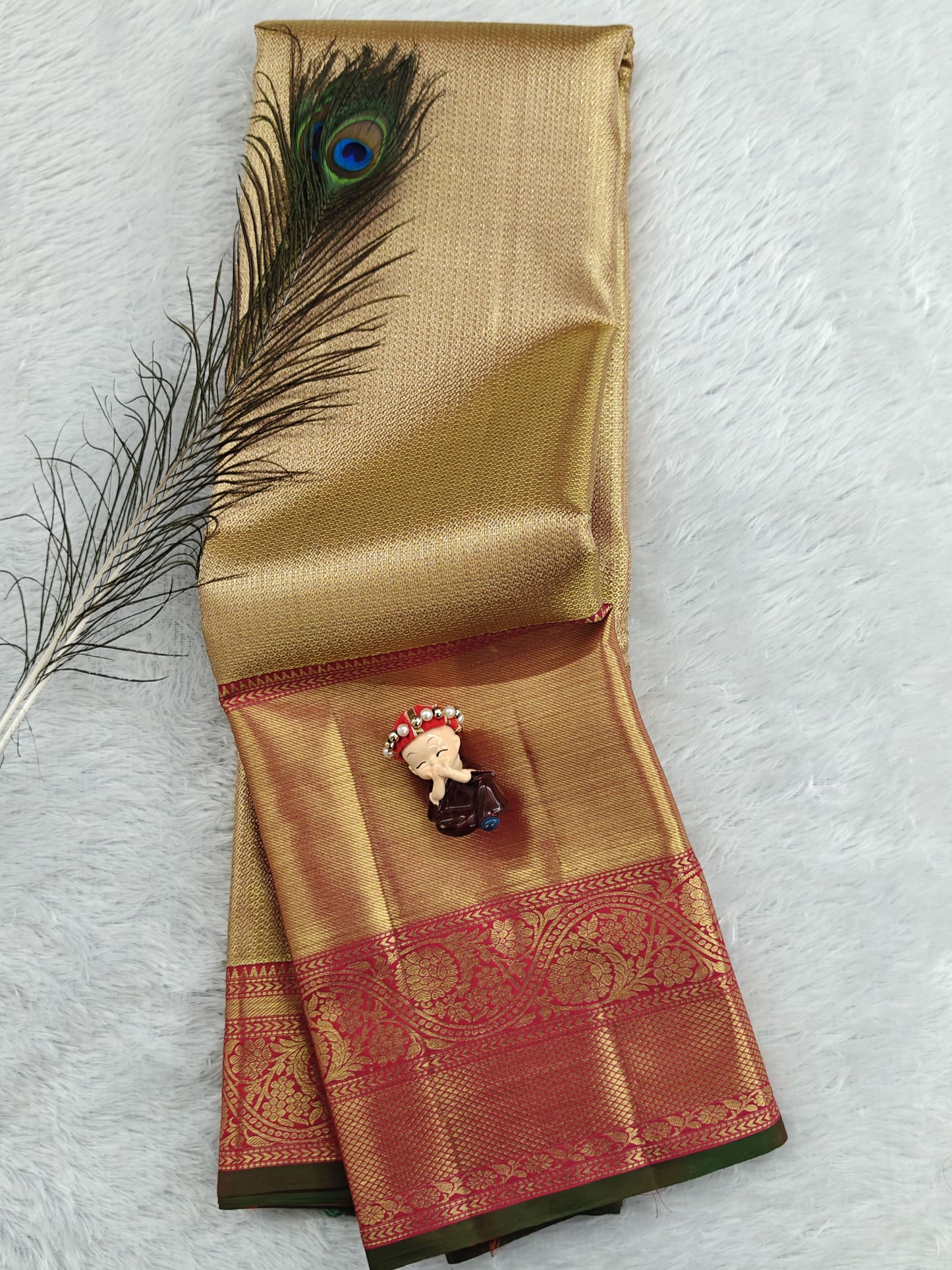 Gold Tissue Saree with Long Border