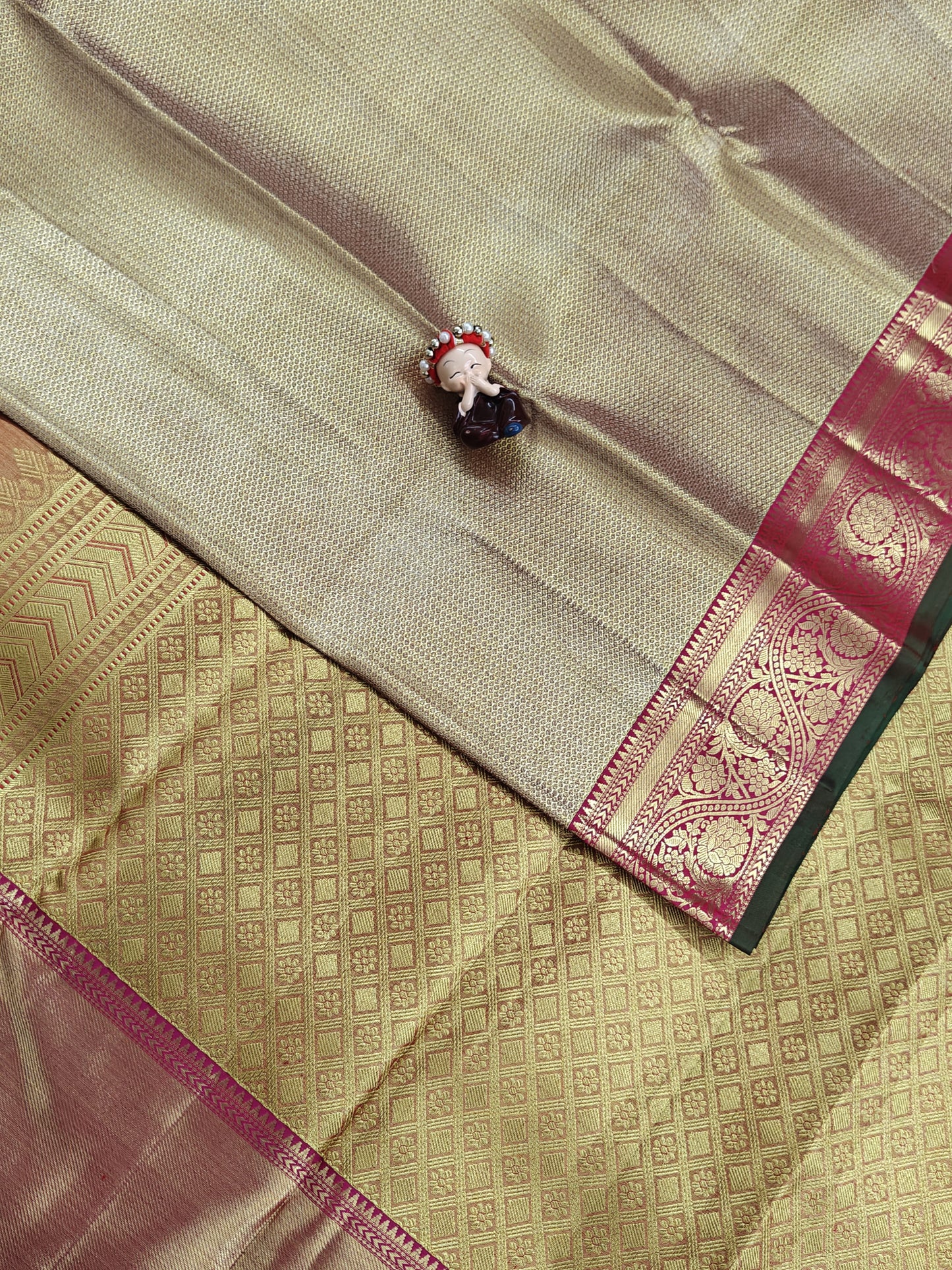 Gold Tissue Saree with Long Border