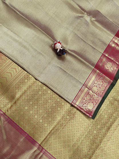 Gold Tissue Saree with Long Border