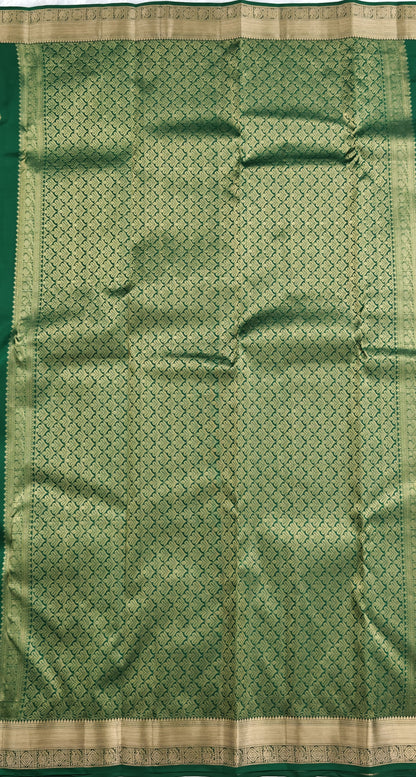 Dark Green Pure Silk Saree
