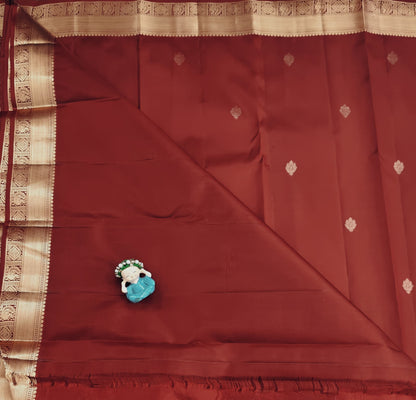 Maroon Pure Silk Saree