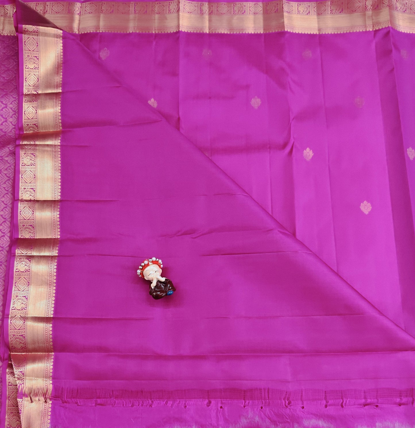 Magenta Pink Pure Silk Saree