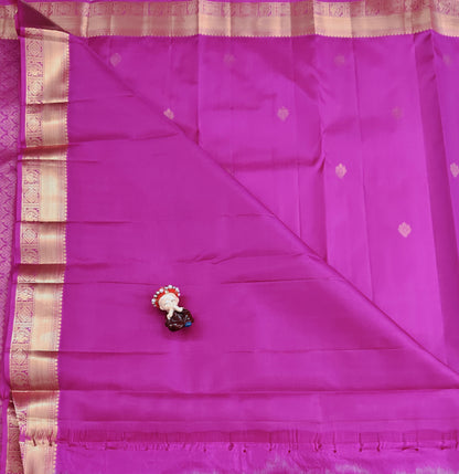 Magenta Pink Pure Silk Saree