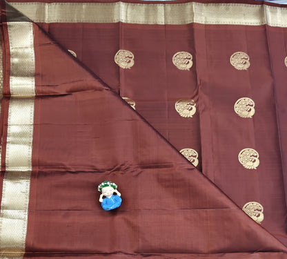 Coffee Brown Color Pure Silk Saree with Pallakku Border