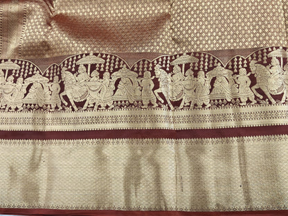Coffee Brown Color Pure Silk Saree with Pallakku Border