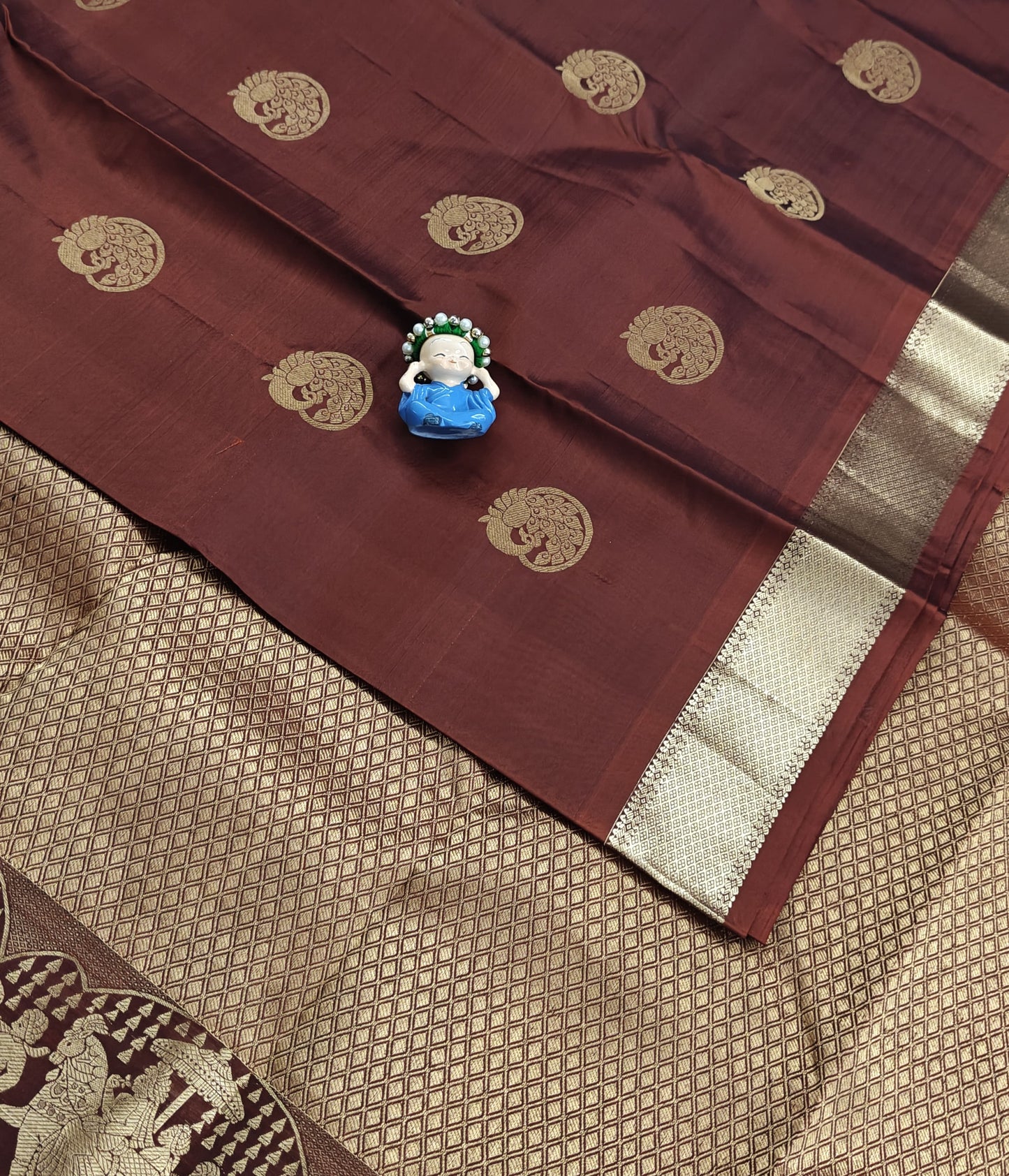 Coffee Brown Color Pure Silk Saree with Pallakku Border