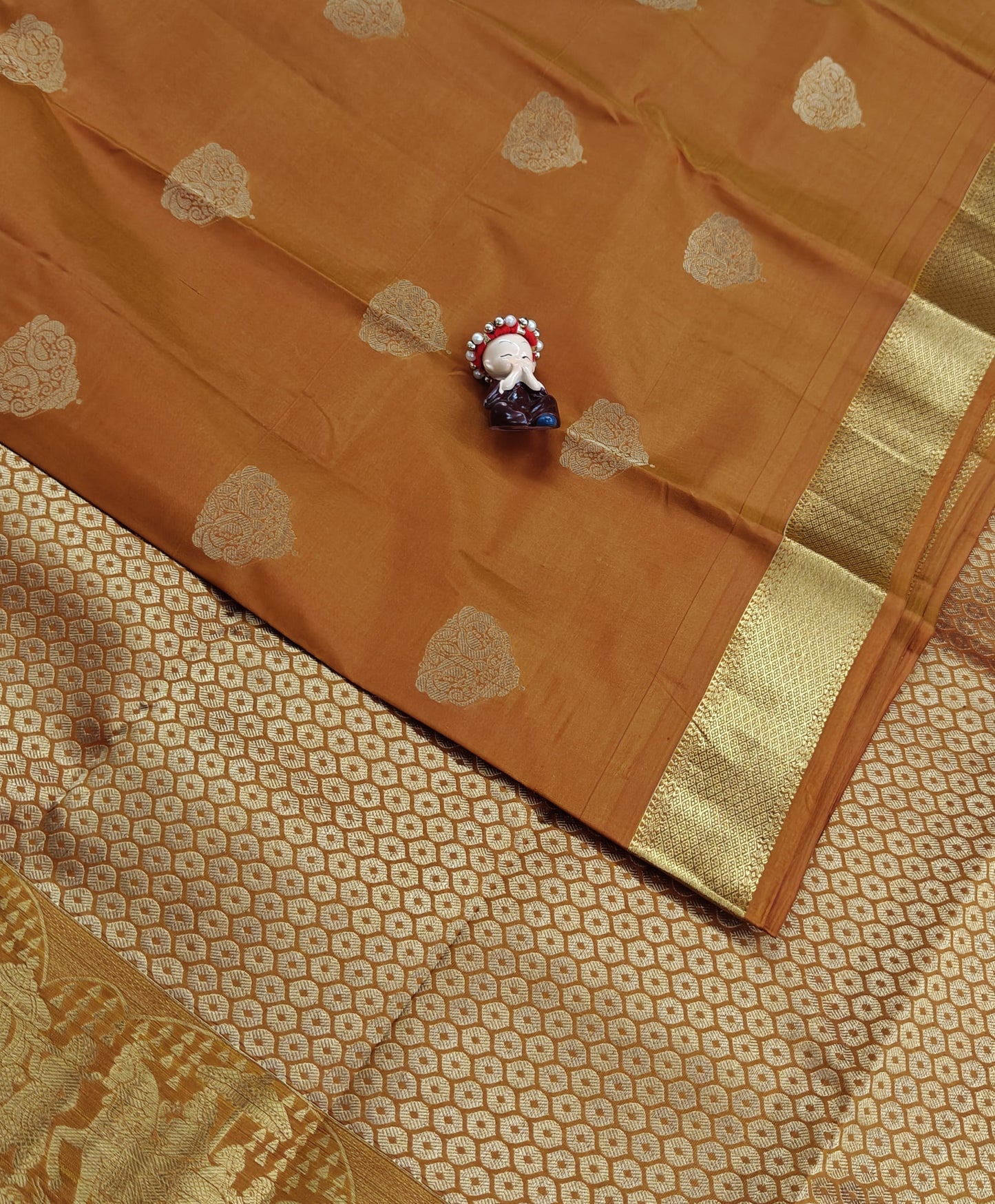 Mustard Yellow Pure Silk Saree with Pallakku Border