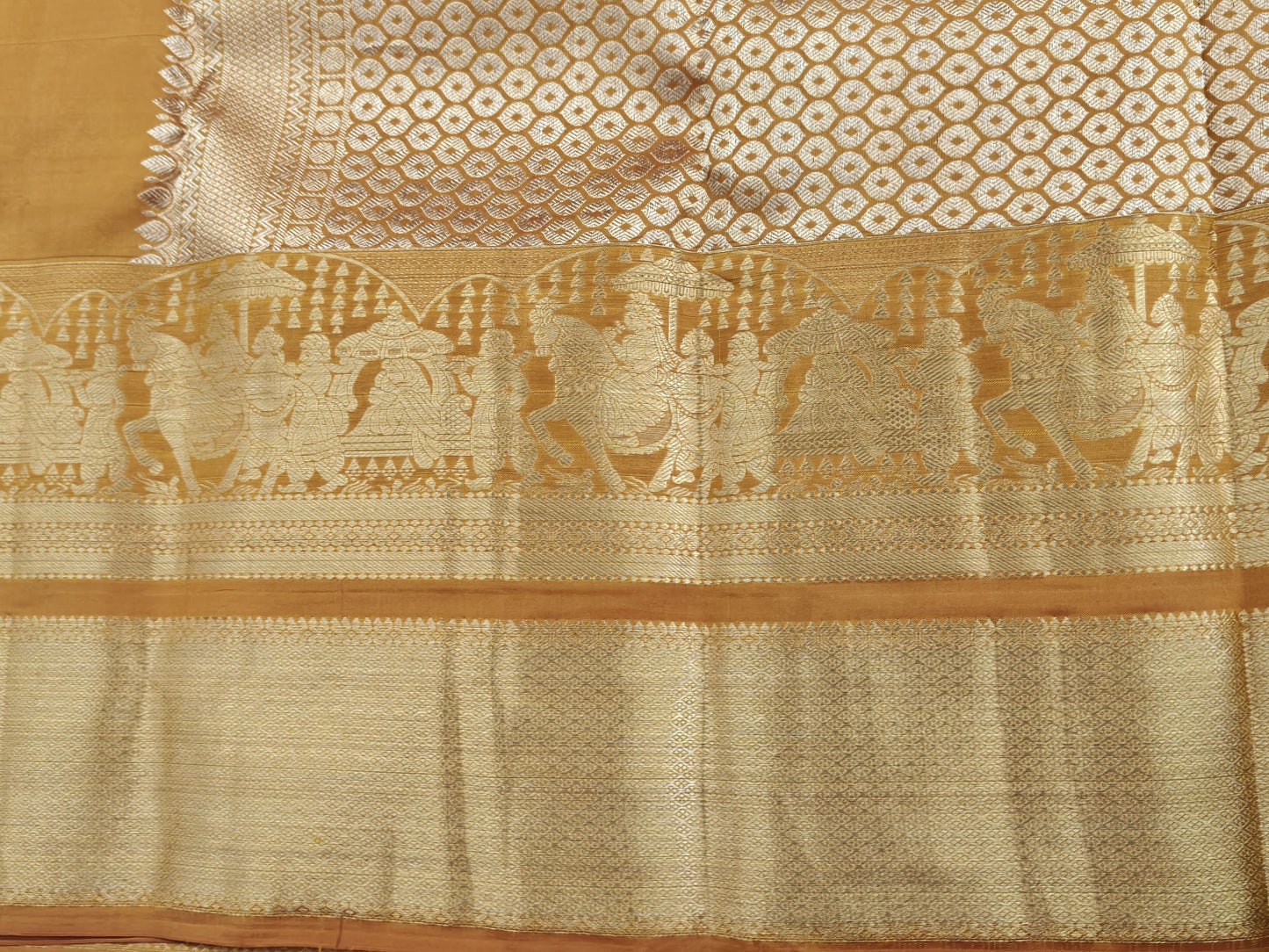 Mustard Yellow Pure Silk Saree with Pallakku Border