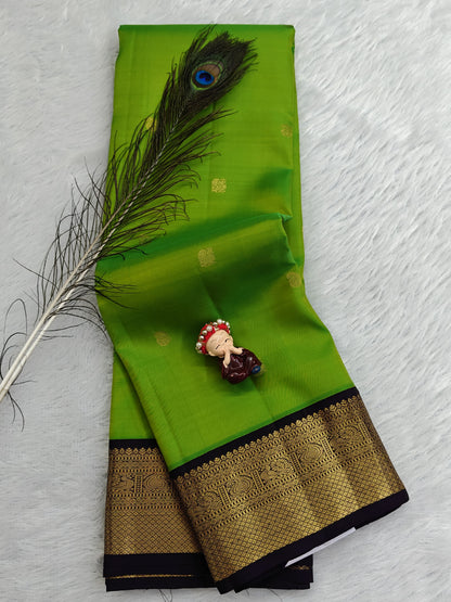 Parrot Green Korvai Saree