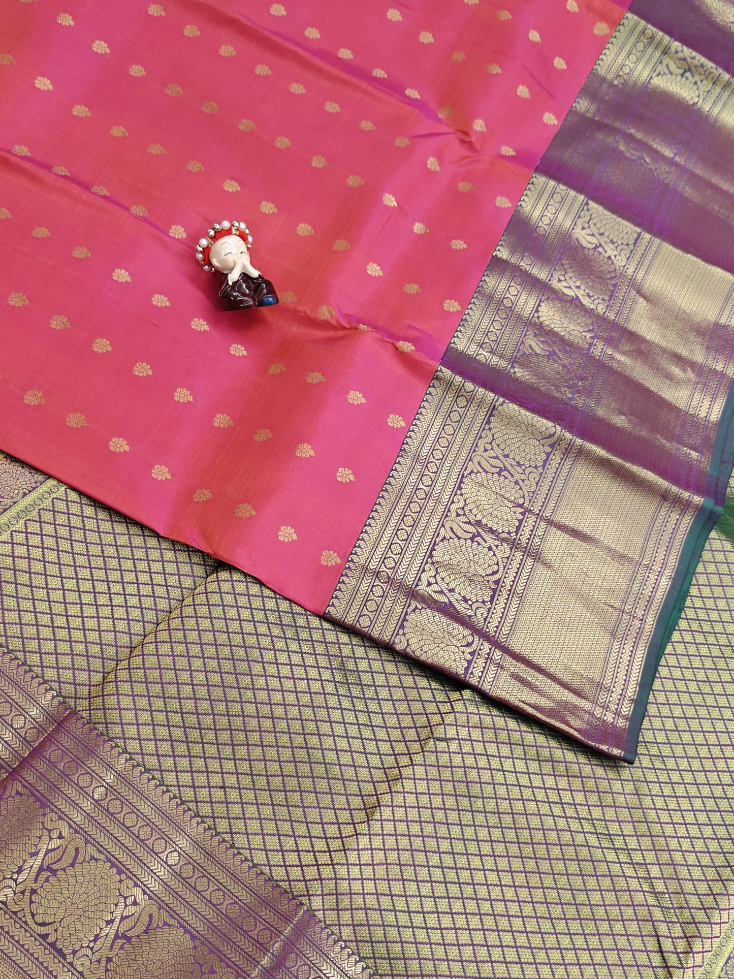 Peach Pure Silk Saree