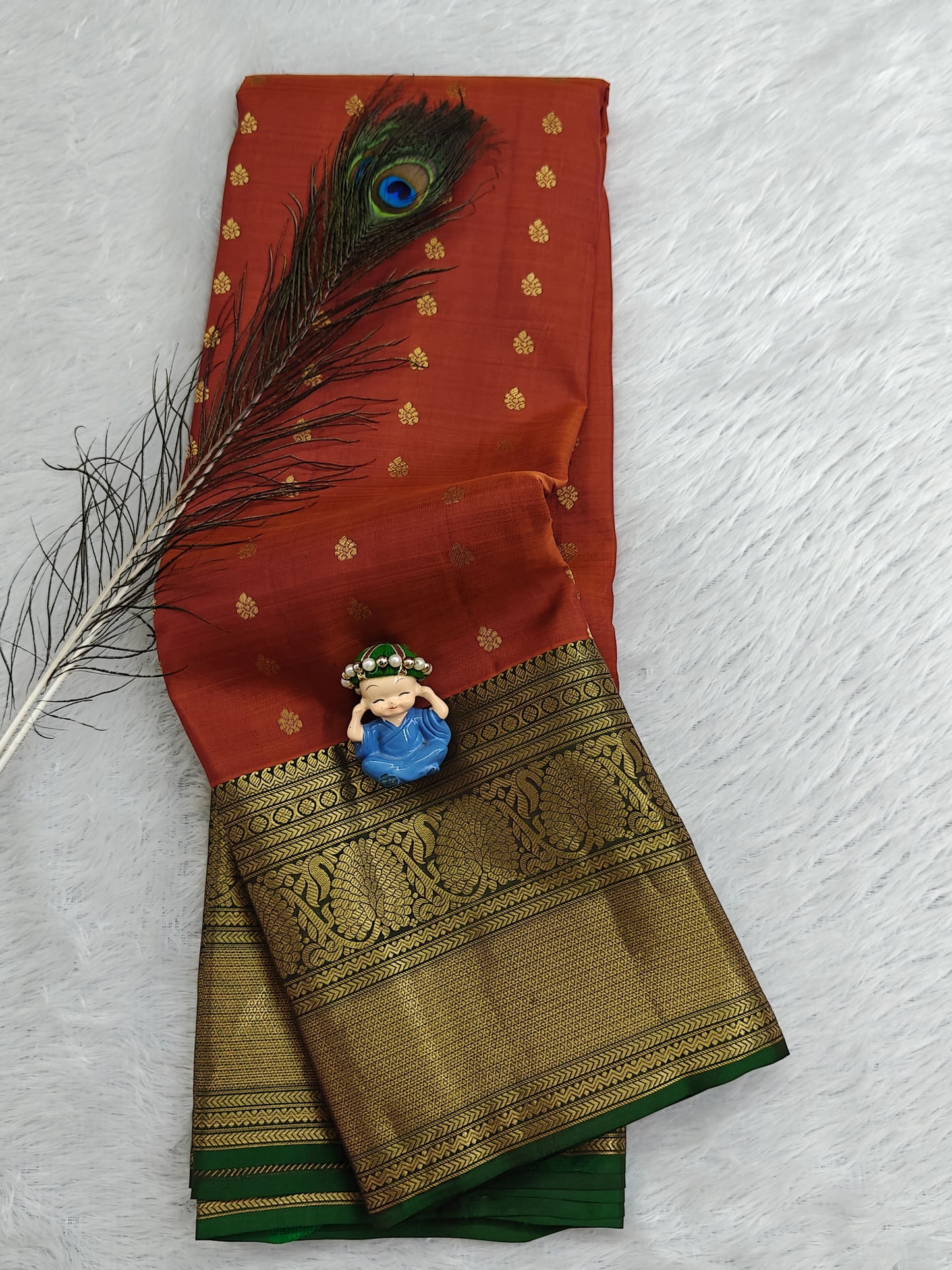 Mustard Pure Silk Saree