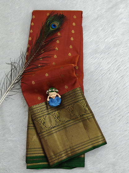 Mustard Pure Silk Saree