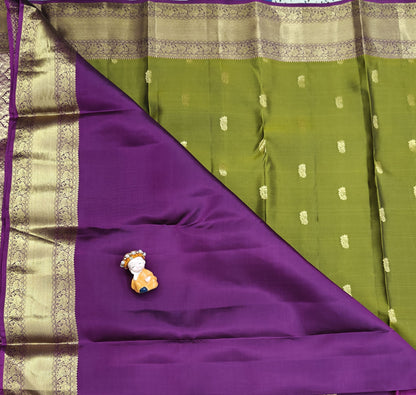 Mehandi Green Pure Silk Saree