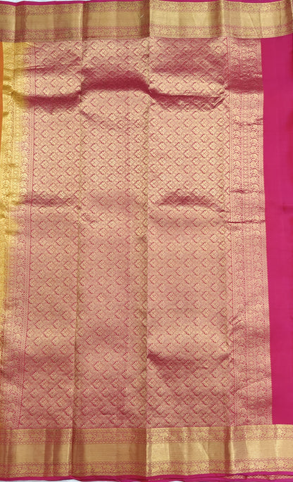Mustard Orange Pure Silk Saree