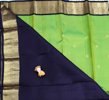 Parrot Green Korvai Saree