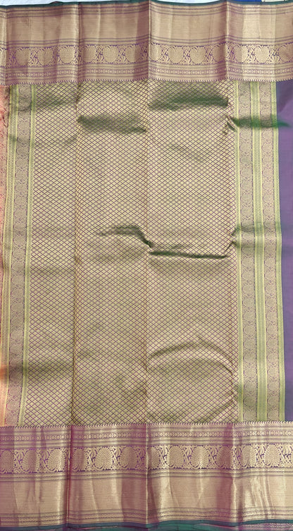 Peach Pure Silk Saree