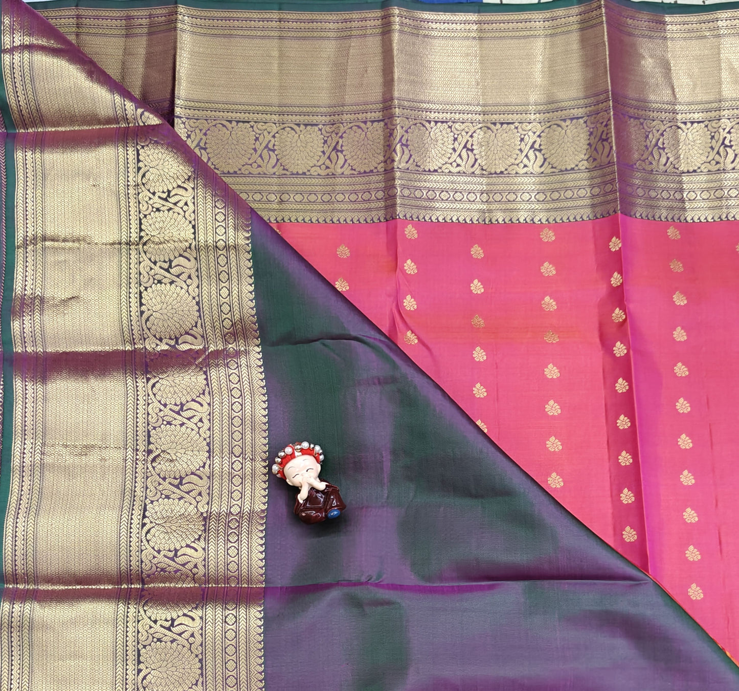 Peach Pure Silk Saree