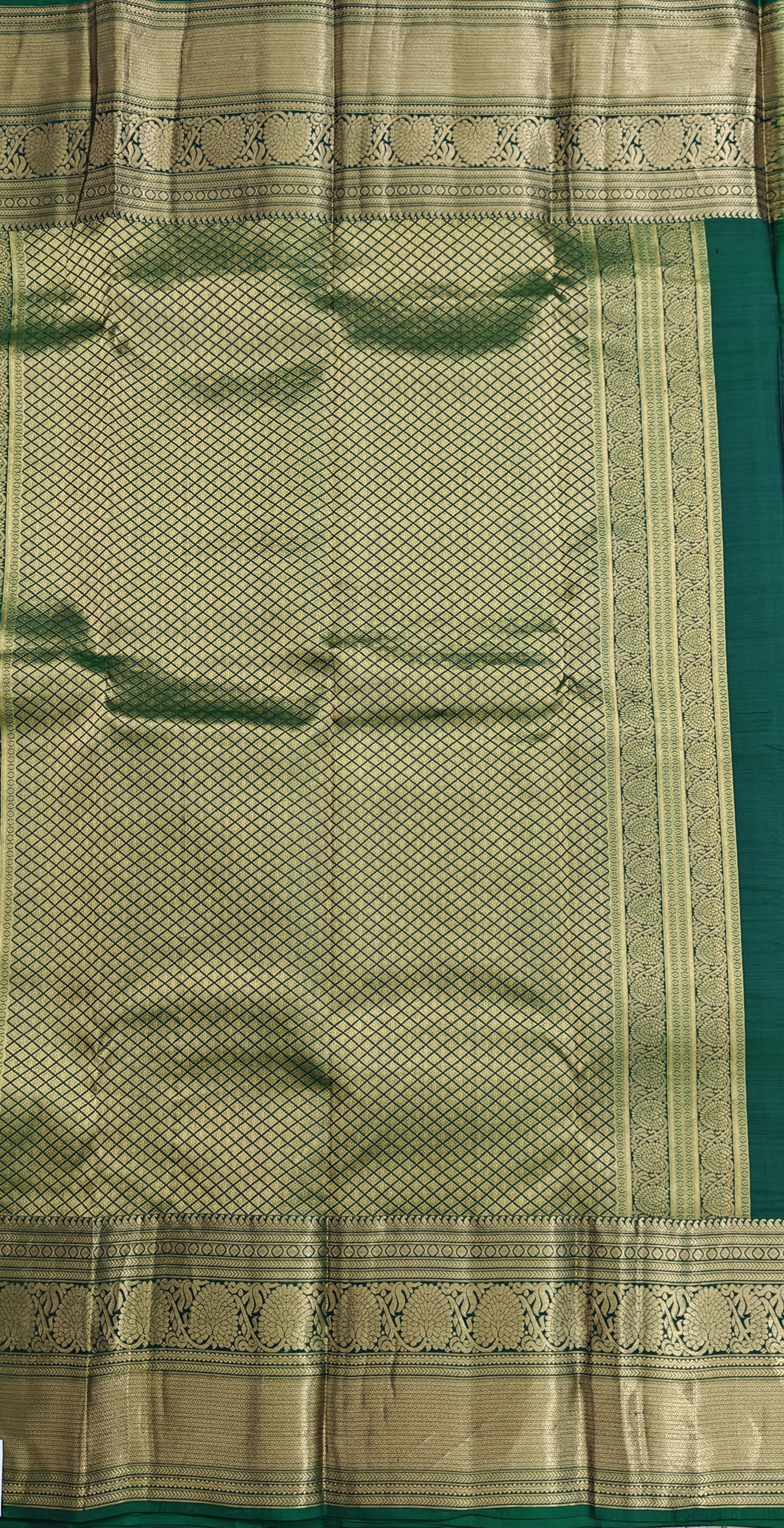 Maroon Pure Silk Saree With Green Border