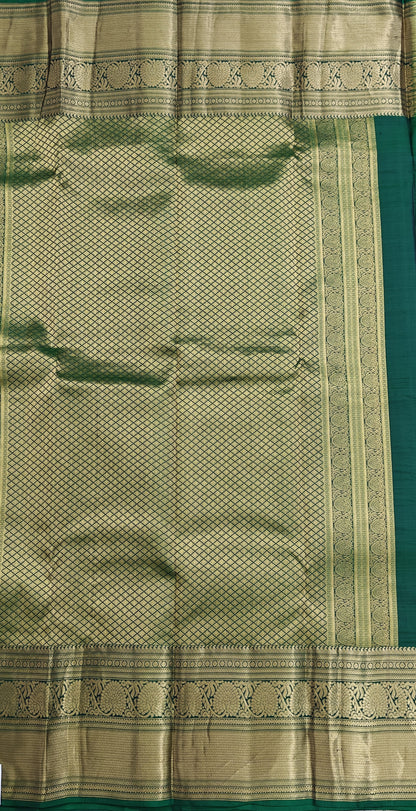Maroon Pure Silk Saree With Green Border