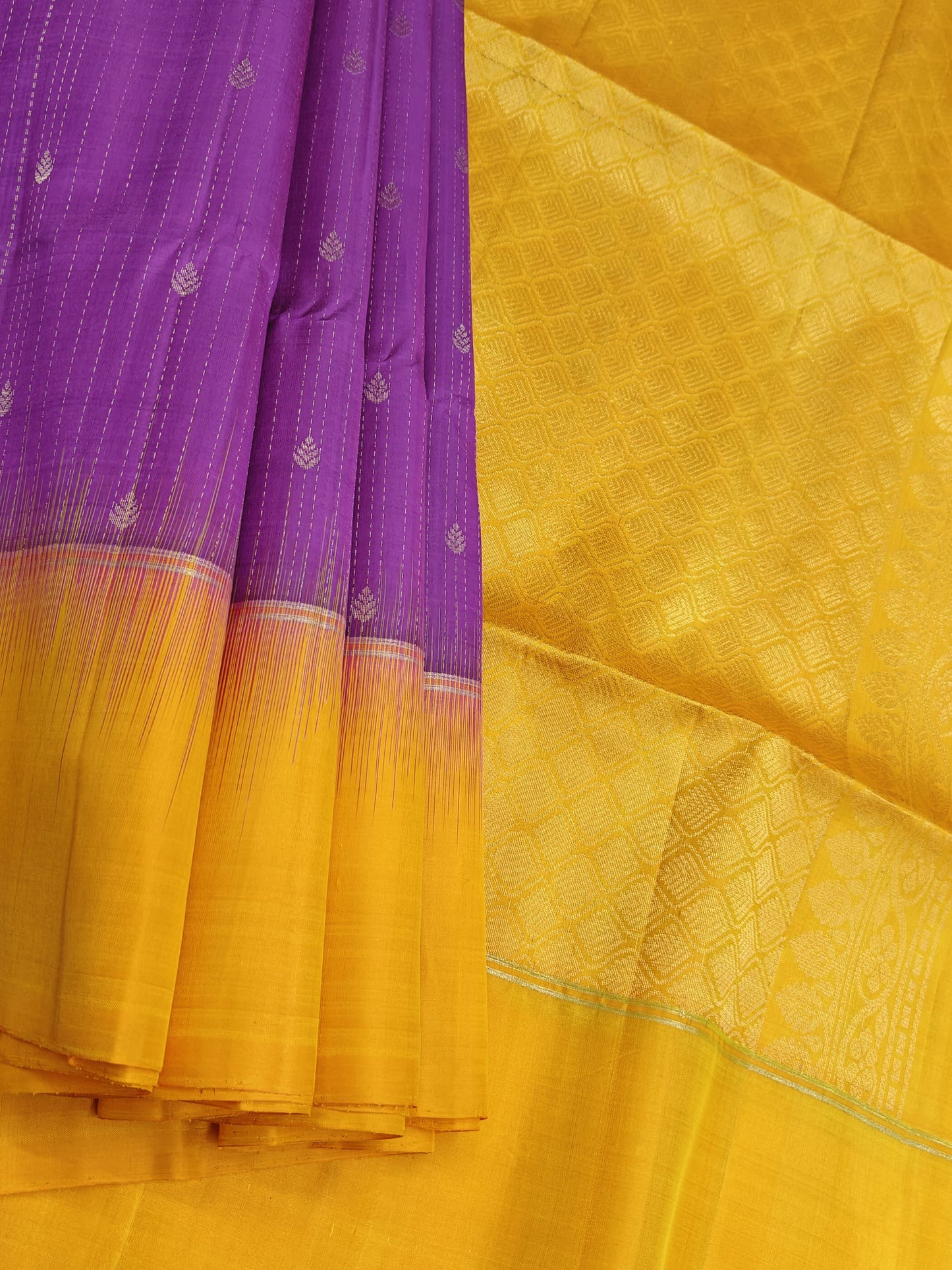 Purple & Orange Soft Silk Saree