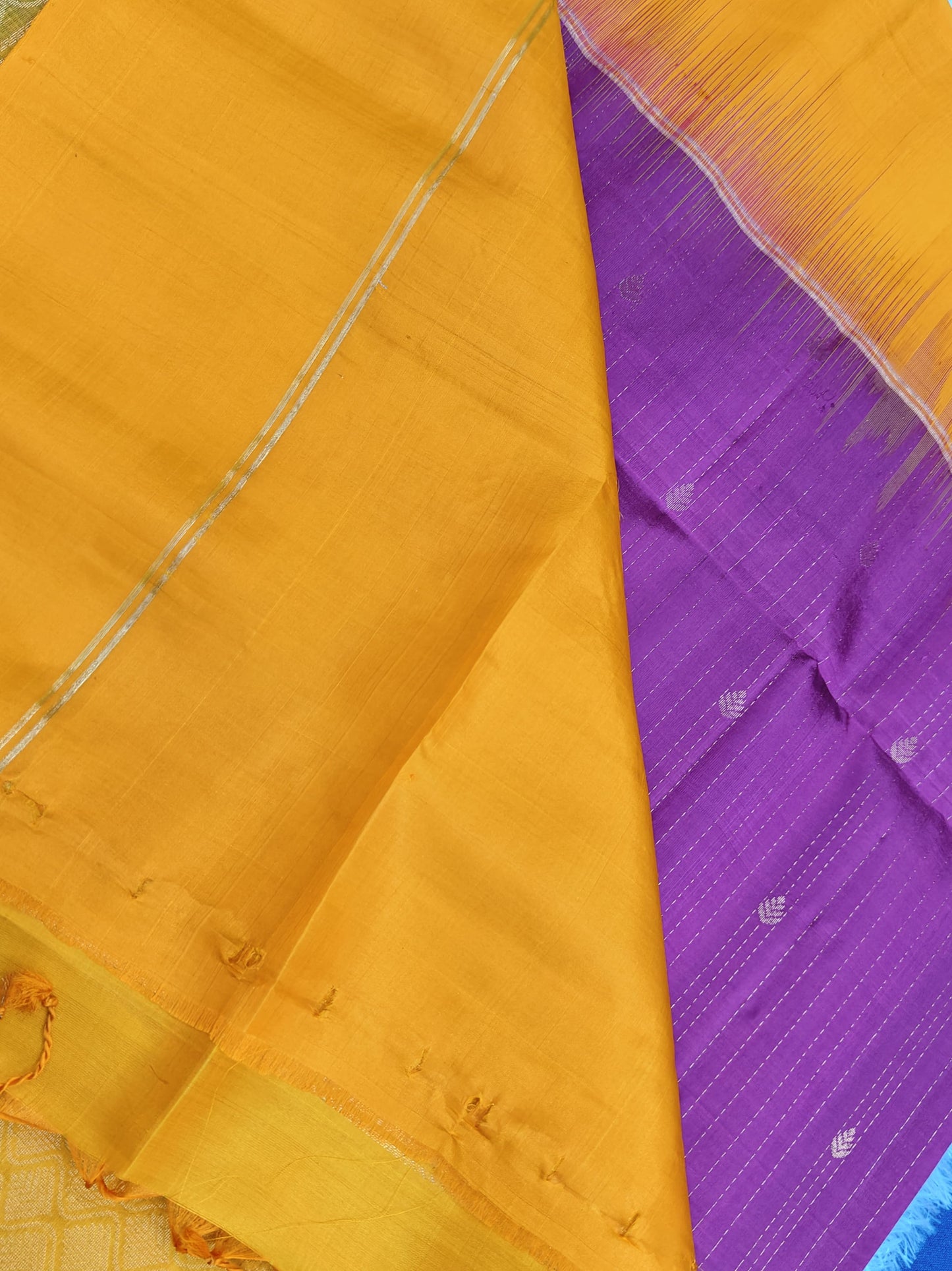 Purple & Orange Soft Silk Saree