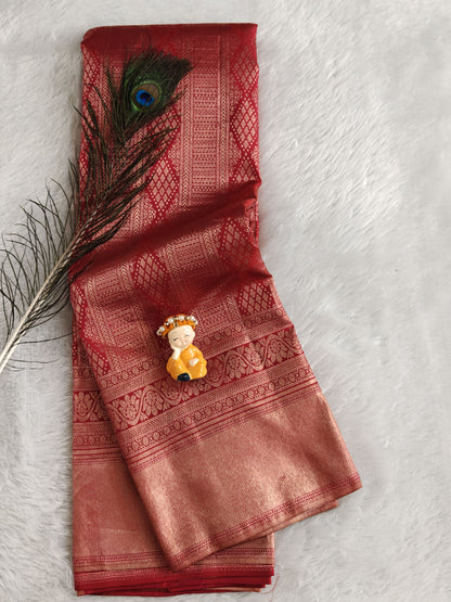 Red Pure Bridal Silk Saree