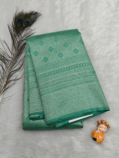 Sea Green with Soft Silvery Sheen Bridal Saree