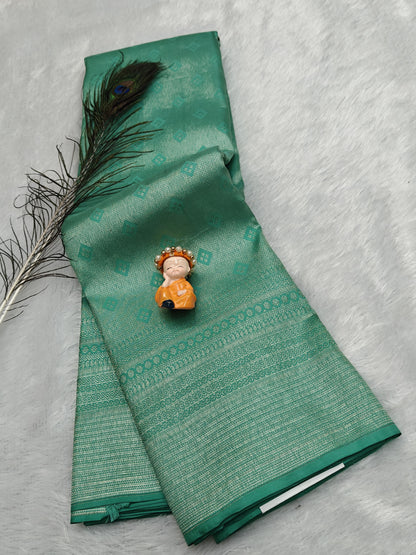 Sea Green with Soft Silvery Sheen Bridal Saree
