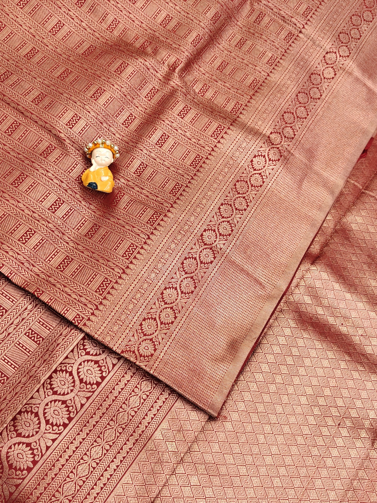 Maroon Pure Bridal Silk Saree