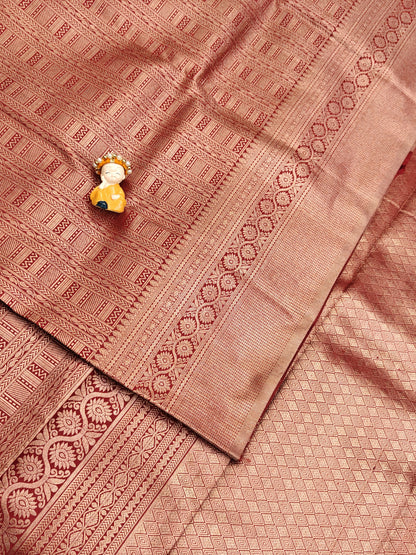 Maroon Pure Bridal Silk Saree