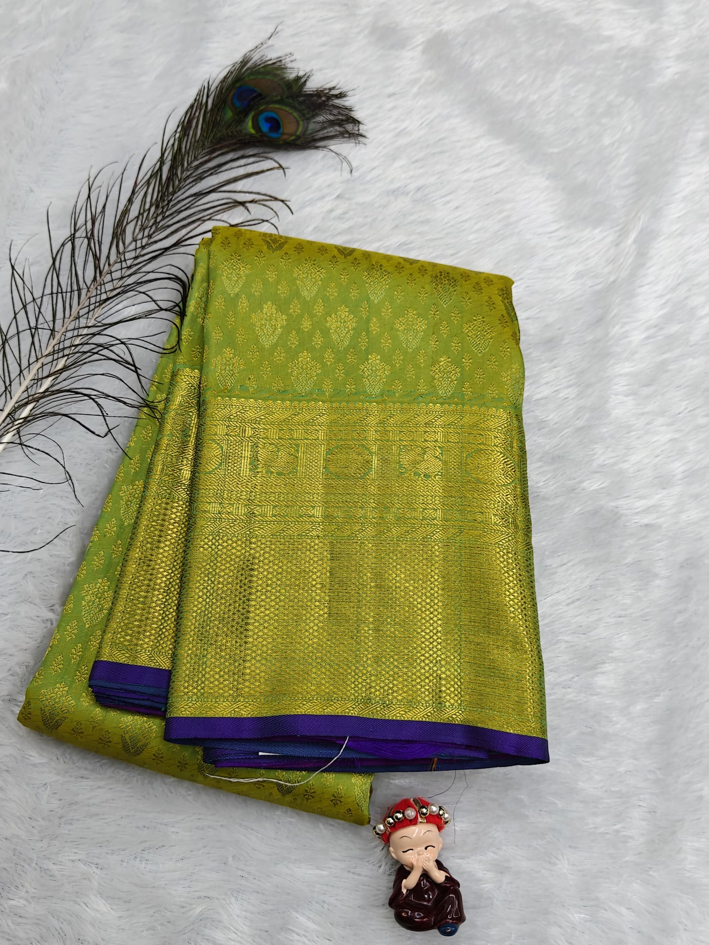 Lite Green Pure Bridal Silk Saree