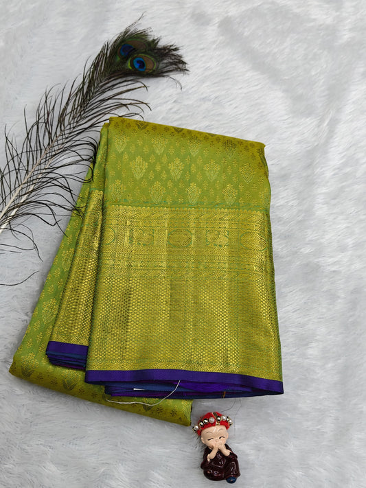 Lite Green Pure Bridal Silk Saree