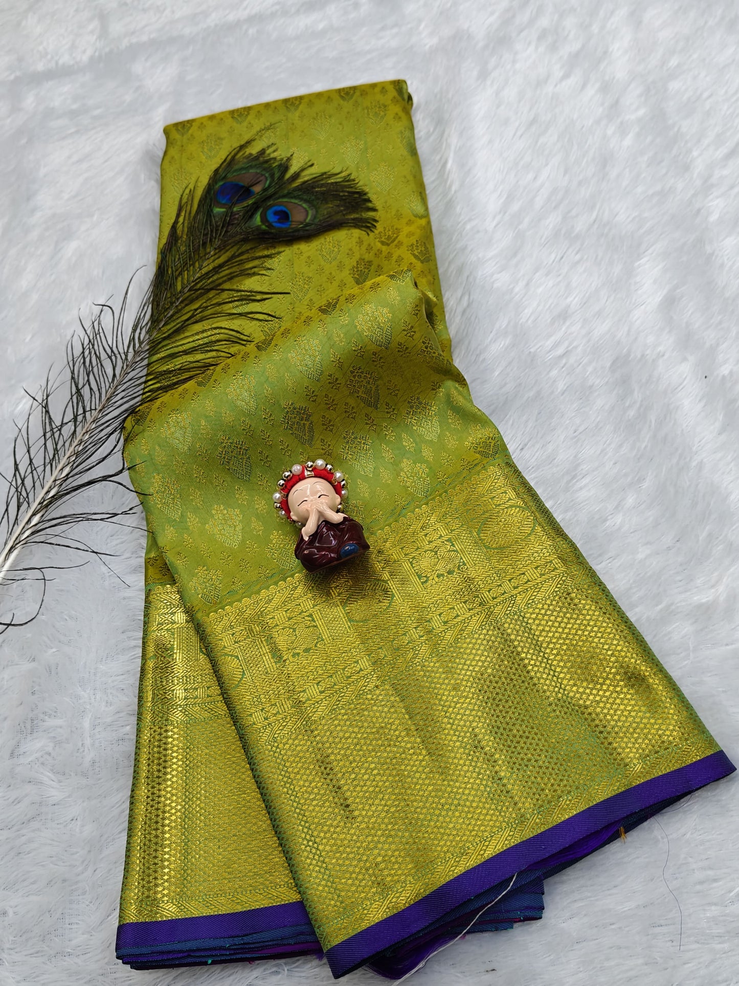 Lite Green Pure Bridal Silk Saree