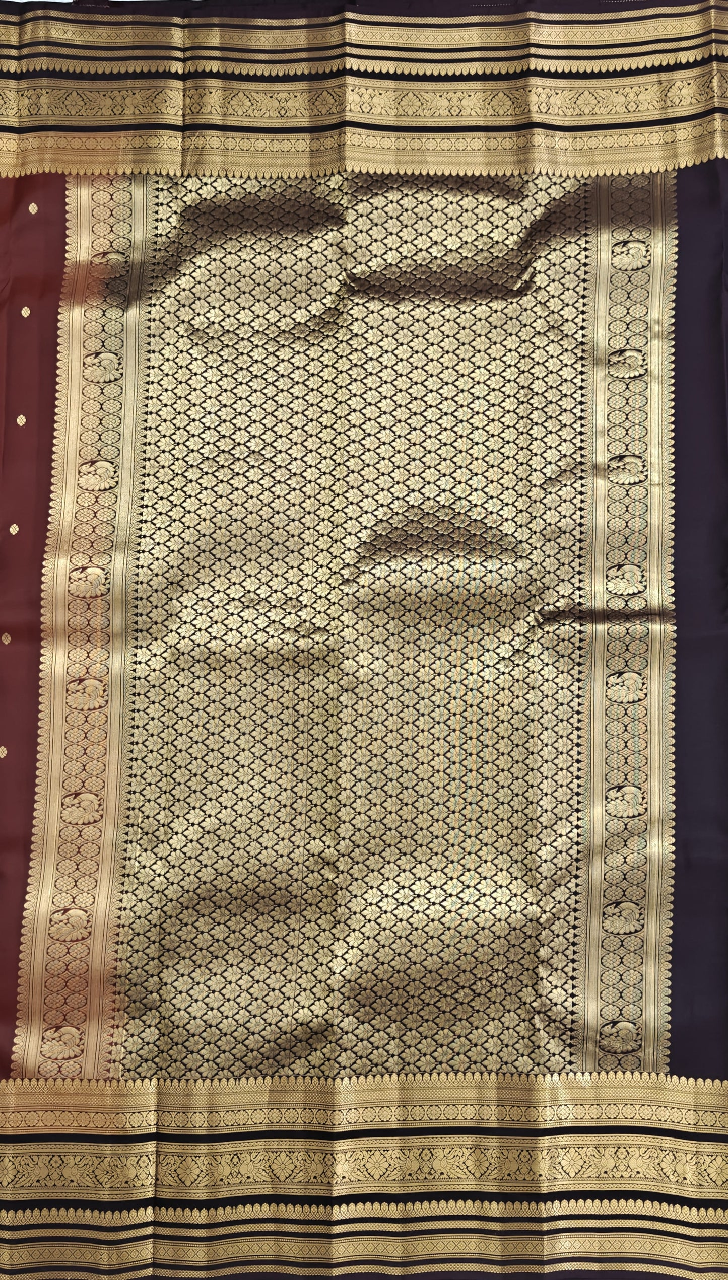 Rust Maroon Pure Silk Saree