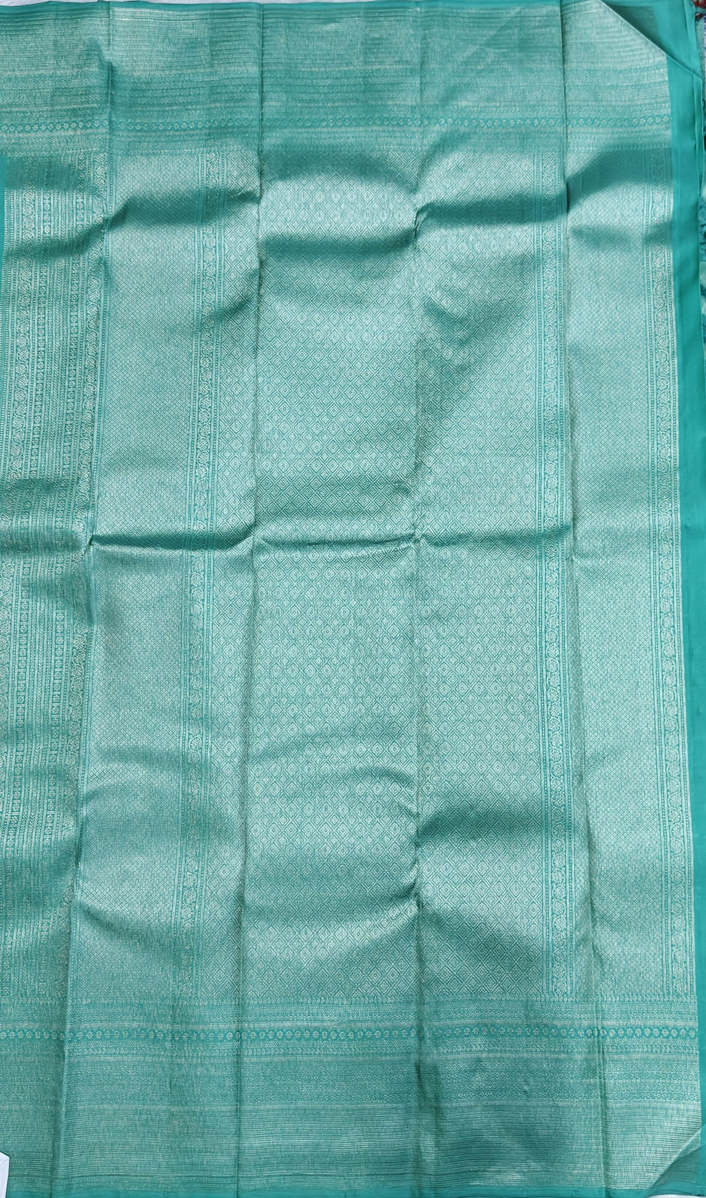 Sea Green with Soft Silvery Sheen Bridal Saree
