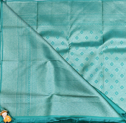 Sea Green with Soft Silvery Sheen Bridal Saree