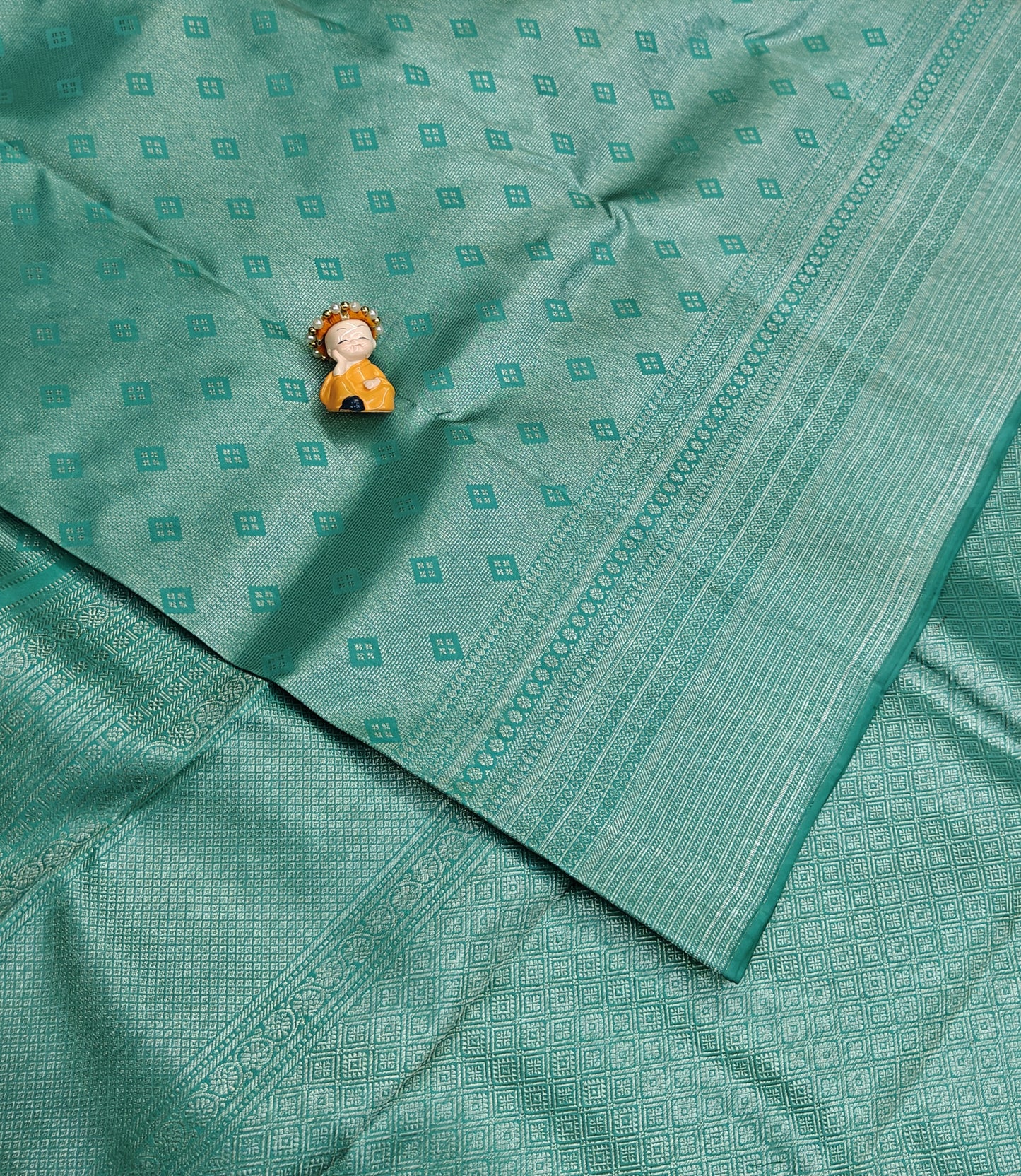 Sea Green with Soft Silvery Sheen Bridal Saree