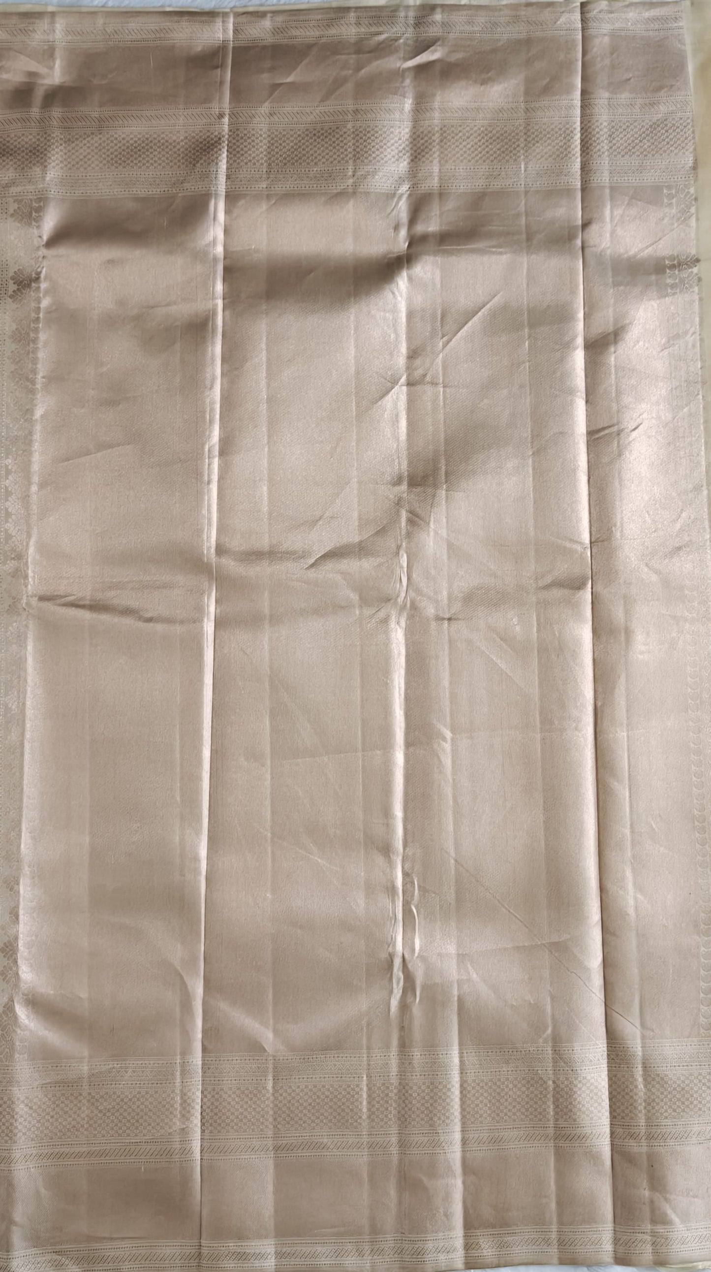 Cream Colour Pure Bridal Silk Saree