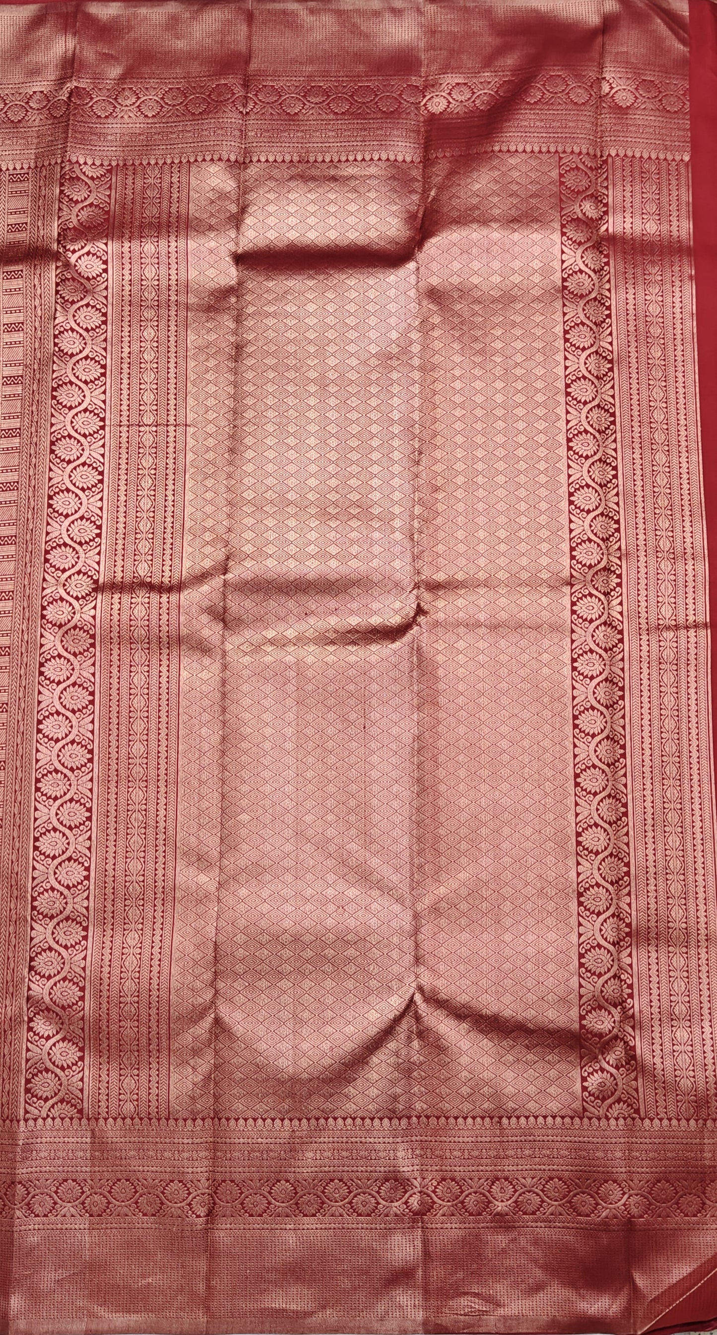Maroon Pure Bridal Silk Saree